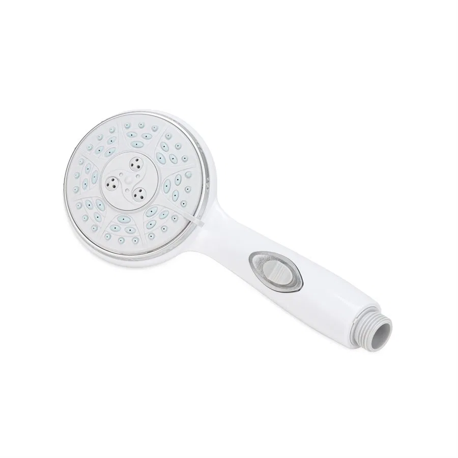 43711 – CAMCO Shower Head, Hand Held With 4 Available Spray Settings With On/ Off Valve White